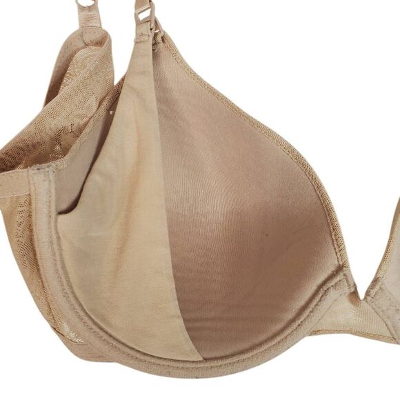 Natori Private Luxuries Underwire Lace Overlay Nursing Bra Nude Size 38 C - Picture 5 of 12